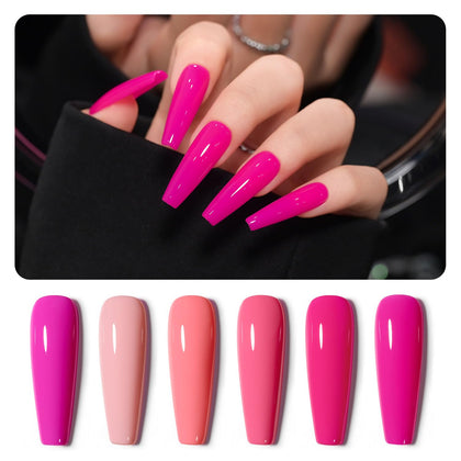 GAOY vernis à ongles gel rose fluo, vue de face