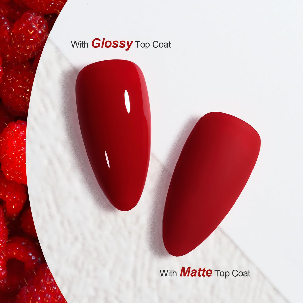 GAOY vernis à ongles gel rouge carmin 16ml, application sur ongles