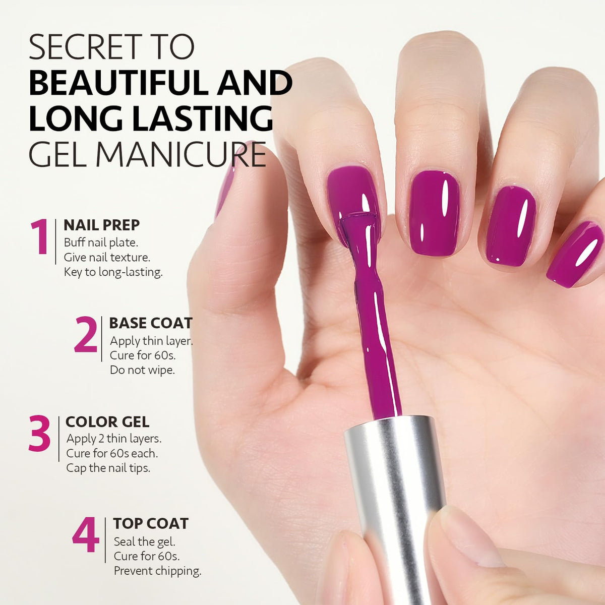 GAOY Vernis Gel 16ml Violet Prunier avec autres couleurs