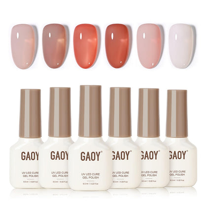 GAOY vernis gel milky 6 couleurs transparentes ensemble
