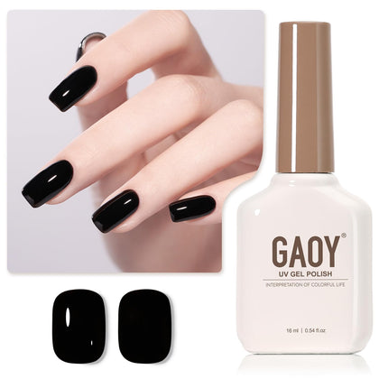 GAOY vernis gel noir 16ml bouteille vue de face