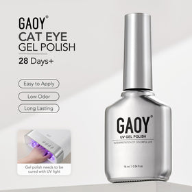 GAOY Vernis Gel Noir Cat Eye 16ml, effet chatoyant sur les ongles
