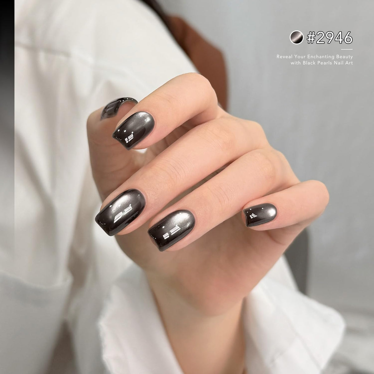 GAOY Vernis Gel Noir Cat Eye 16ml en flacon, devant un fond neutre