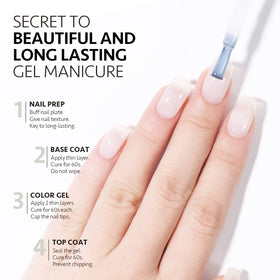 GAOY vernis gel nude transparent 16ml, finition brillante