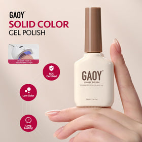 GAOY Vernis Gel Rouge 16ml en gros plan sur table de manucure