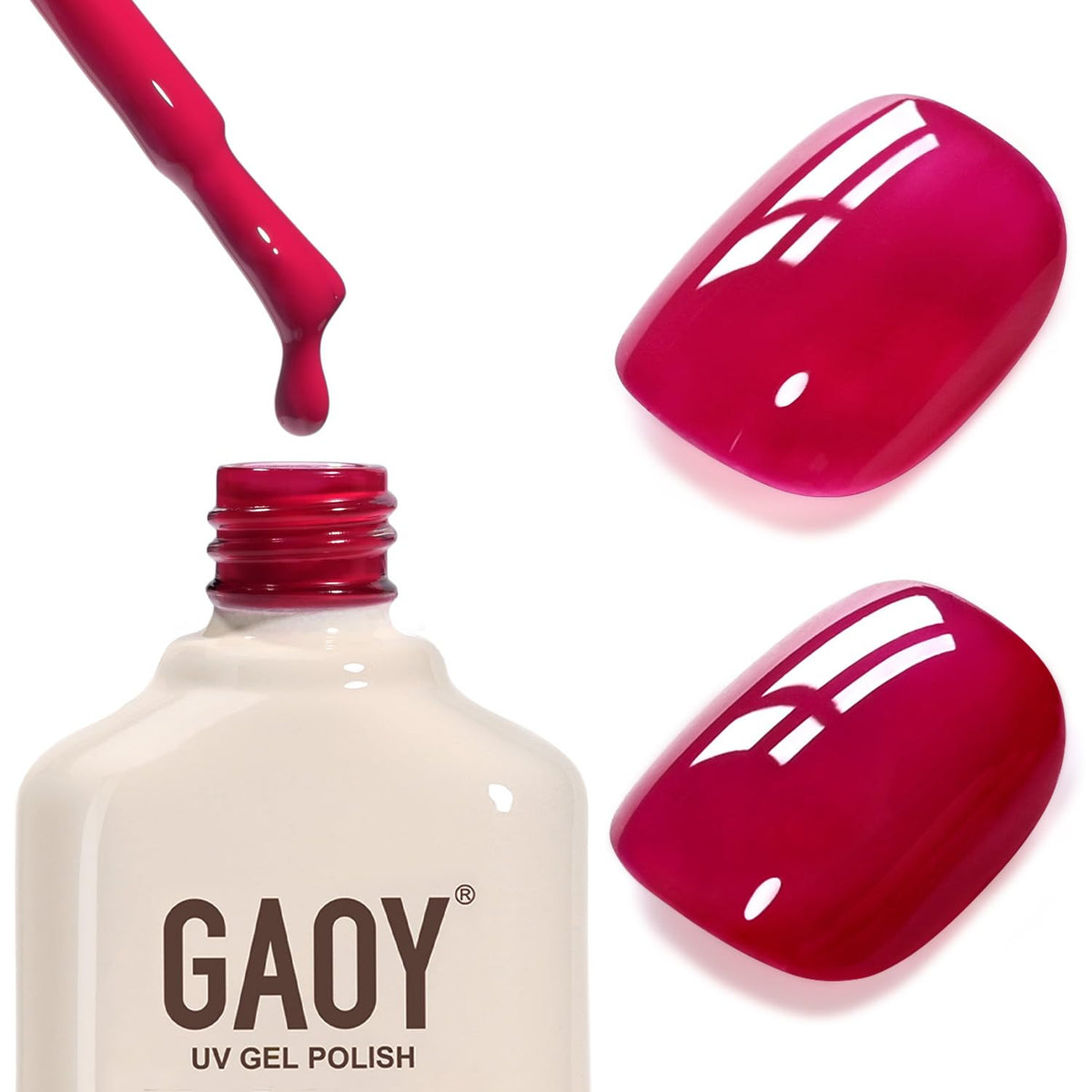 GAOY Vernis Gel Rouge 16ml vue avant avec étiquette Midnight Rose