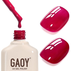 GAOY Vernis Gel Rouge 16ml vue avant avec étiquette Midnight Rose