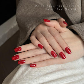 GAOY vernis gel rouge satin avec lampe UV