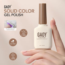 GAOY vernis gel rouge satin sur table de manucure