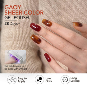 GAOY vernis gel tortoise marron échantillons de couleurs sur ongles