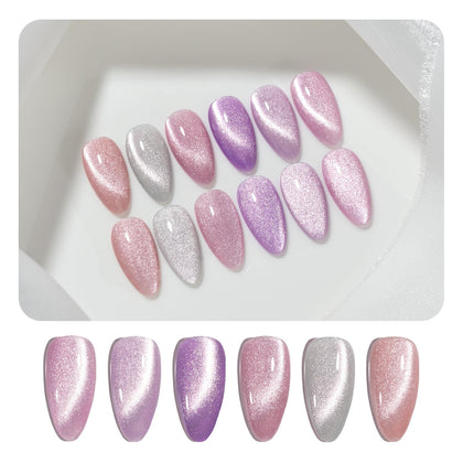 GAOY vernis gel violet Cat Eye avec magnet en vue de face