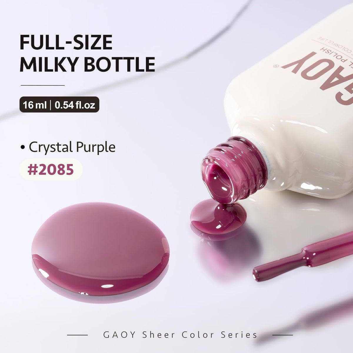 GAOY vernis gel violet translucide 16ml en ambiance de nail art