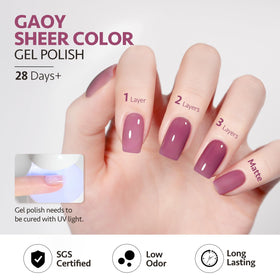 GAOY vernis gel violet translucide 16ml sous lampe UV