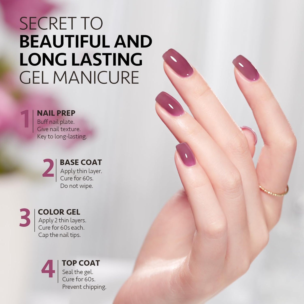 GAOY vernis gel violet translucide 16ml texture du produit