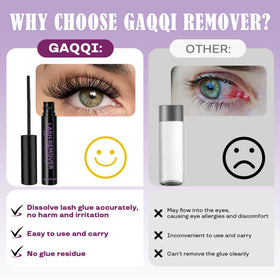 GAQQI Remover de Faux Cils 5ml en cours d'application sur des faux cils