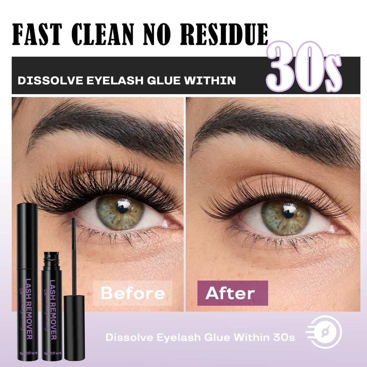 GAQQI Remover de Faux Cils 5ml en position debout sur une table