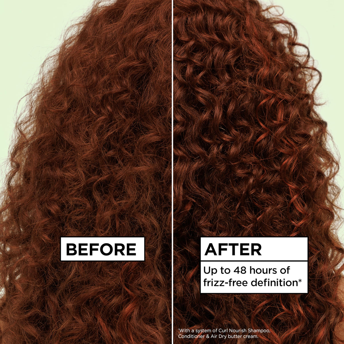 Garnier Curl Nourish Après-Shampooing application sur cheveux