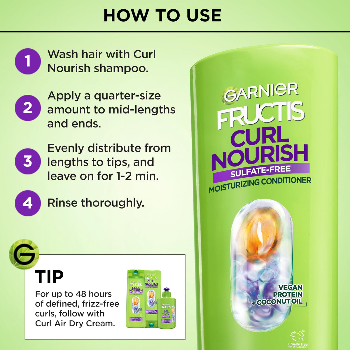 Garnier Curl Nourish Après-Shampooing pour cheveux bouclés