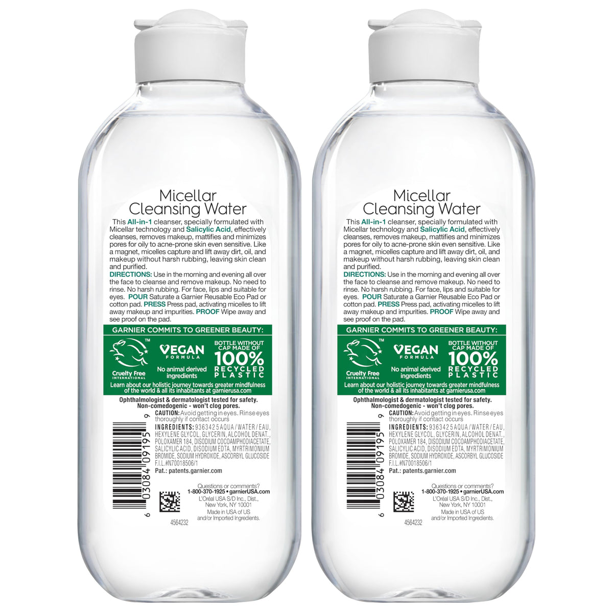 Garnier Eau Micellaire 2 en 1 400 ml avec ingrédients naturels