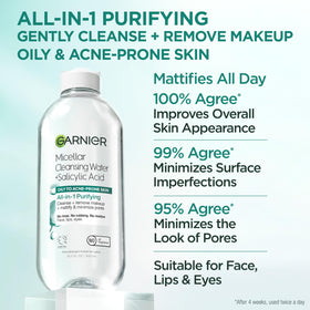 Garnier Eau Micellaire 2 en 1 400 ml sur fond blanc