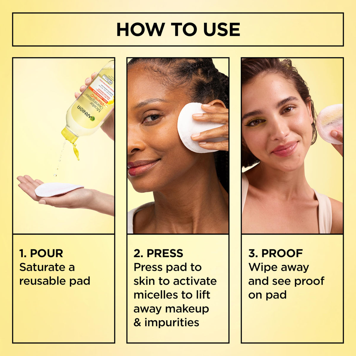 Garnier Eau Micellaire Éclaircissante 400ml avec coton démaquillant