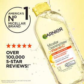 Garnier Eau Micellaire Éclaircissante 400ml en gros plan sur l'étiquette