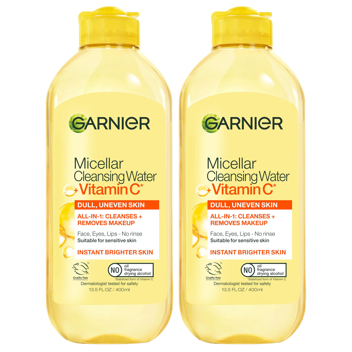 Garnier Eau Micellaire Éclaircissante 400ml vue avant avec bouchon
