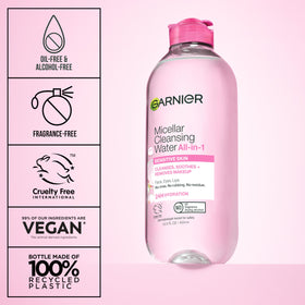 Garnier Eau Micellaire Nettoyante sur un coton