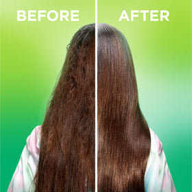 Garnier Fructis 10-en-1 spray avec ingrédients naturels en arrière-plan