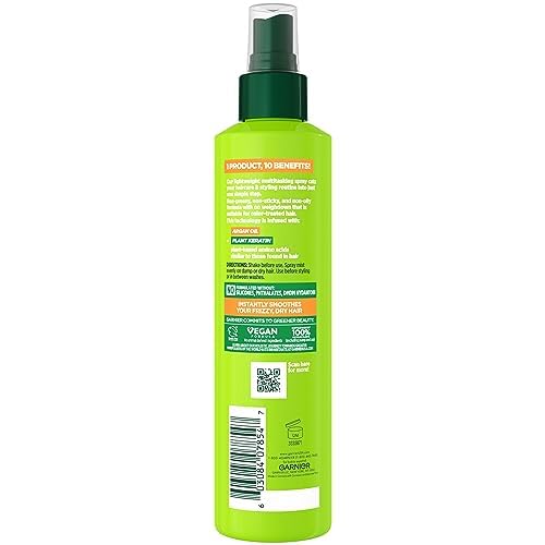Garnier Fructis 10-en-1 spray utilisé sur cheveux mouillés