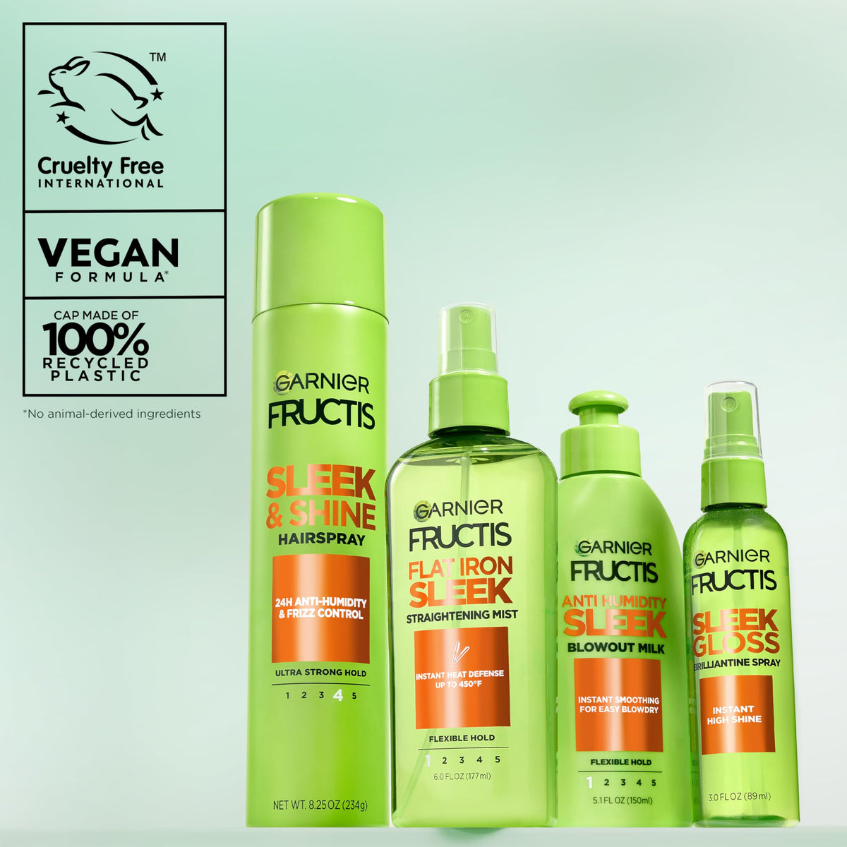 Garnier Fructis Spray Fixant affiché sur une coiffeuse