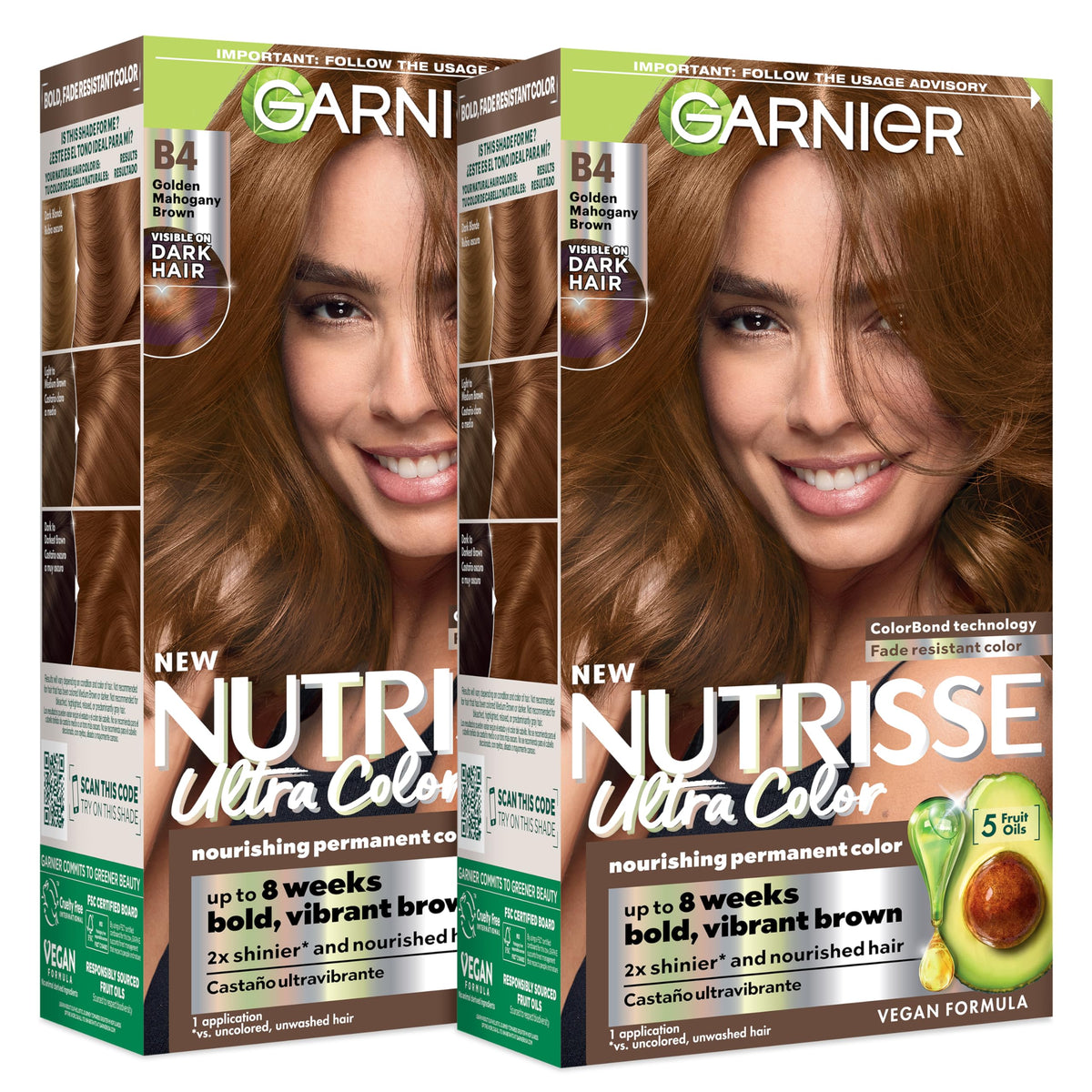Garnier Nutrisse Ultra Color B4 Marron Acajou Doré, packaging avant