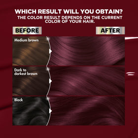 Garnier Nutrisse Ultra Color BR2 Bourgogne Intense - application sur cheveux