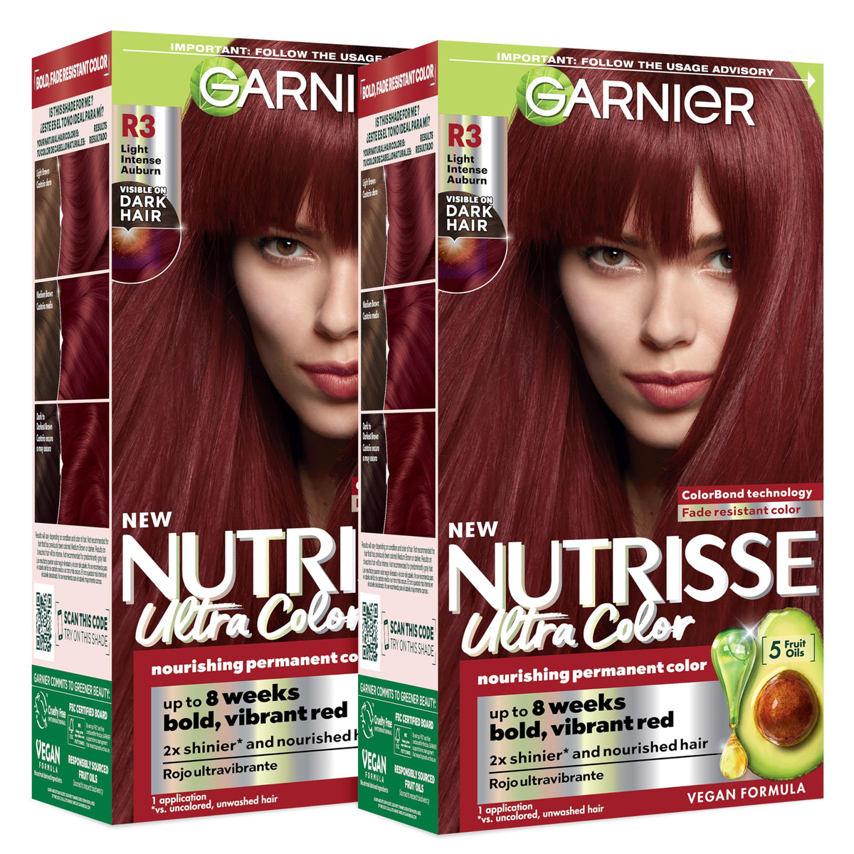 Garnier Nutrisse Ultra Color R3 Auburn Intense boîte avant