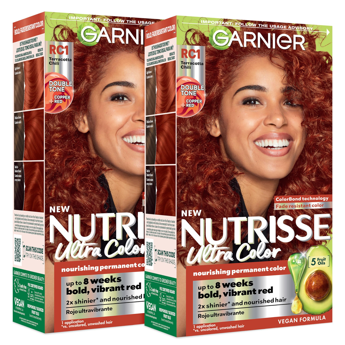 Garnier Nutrisse Ultra Color Teinture Cheveux Rouge Cuivré Intense avant application
