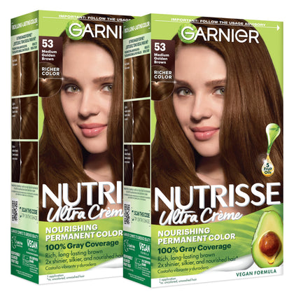 Garnier Nutrisse Ultra Crème 53 Châtaigne avant et après application