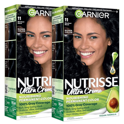 Garnier Nutrisse Ultra Crème Coloration Cheveux 11 Noir Profond avant application