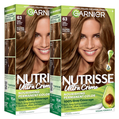 Garnier Nutrisse Ultra Crème Coloration Cheveux 63 Châtain Doré Clair avant application