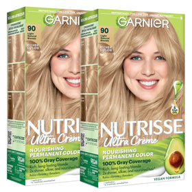 Garnier Nutrisse Ultra Crème Coloration Cheveux 90 Blond Naturel Clair - avant et après