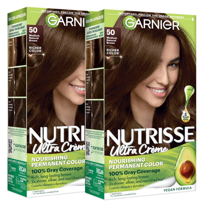 Garnier Nutrisse Ultra Crème Couleur Cheveux 50 Châtaigne Naturelle devant l'emballage