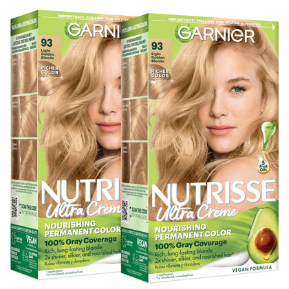 Garnier Nutrisse Ultra Crème Couleur Cheveux 93 Blond Doré Clair face avant