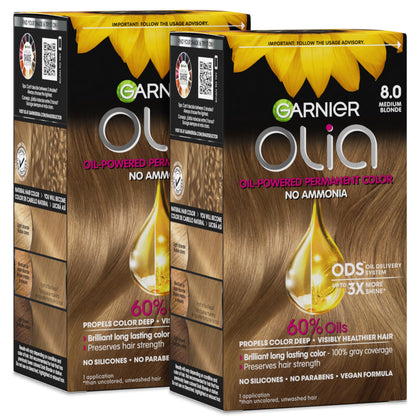 Garnier Olia 8.0 Blond Moyen coloration cheveux avant application