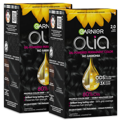 Garnier Olia Coloration Cheveux 2.0 Noir Doux, avant l'application