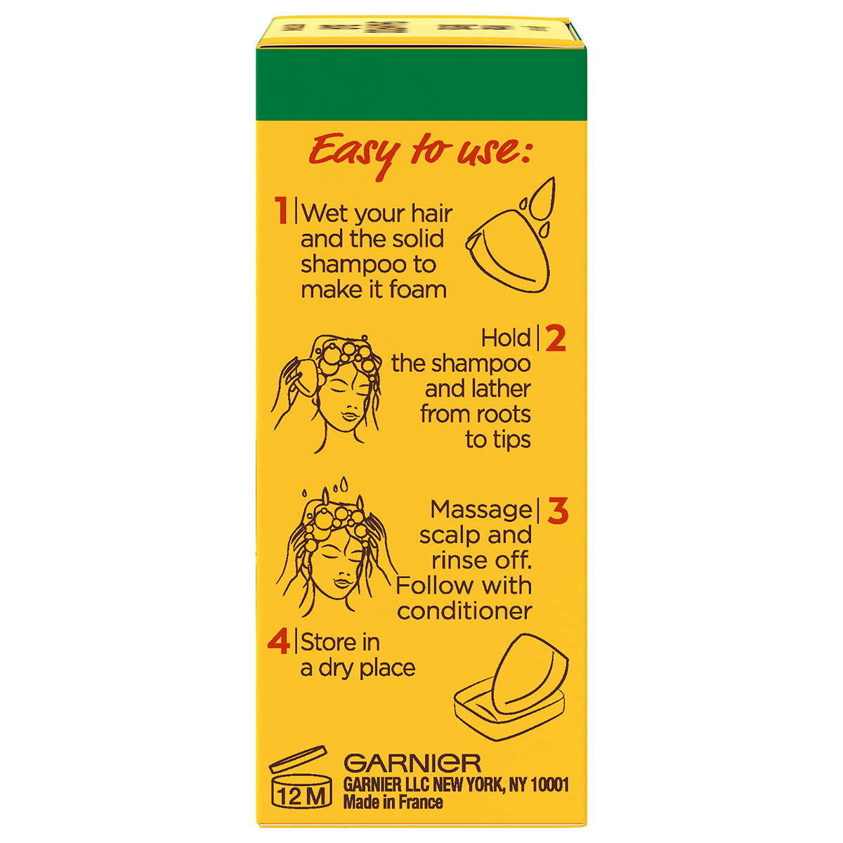 Garnier shampooing solide Miel en utilisation quotidienne