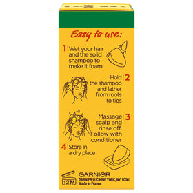 Garnier shampooing solide Miel en utilisation quotidienne
