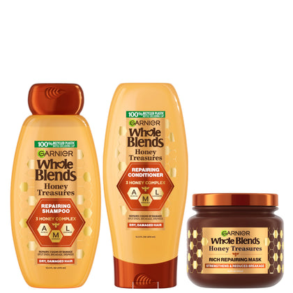 Garnier Whole Blends Shampoo et Masque Réparateur, packaging avant