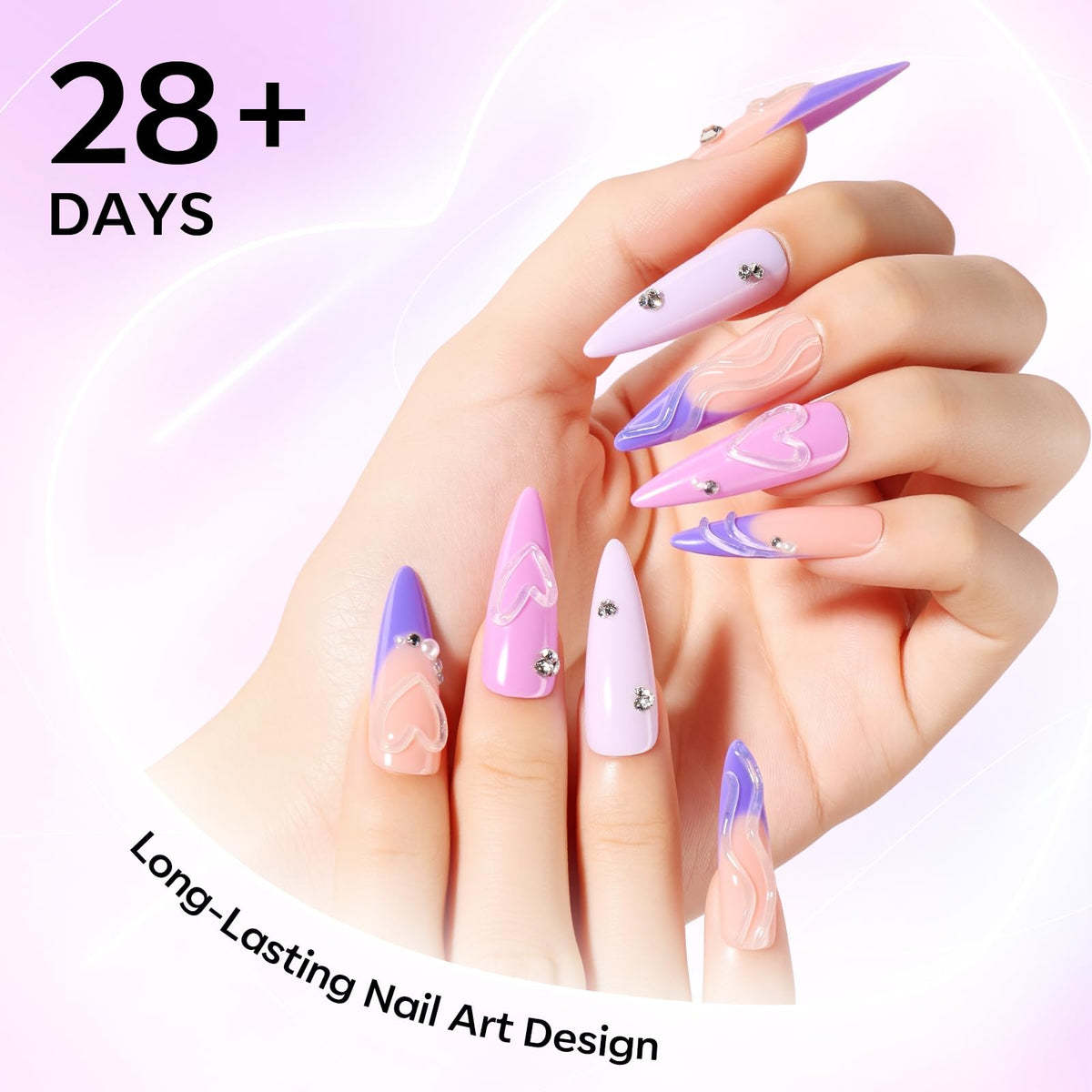 Gel 3D Makartt appliqué sur des ongles en acrylique