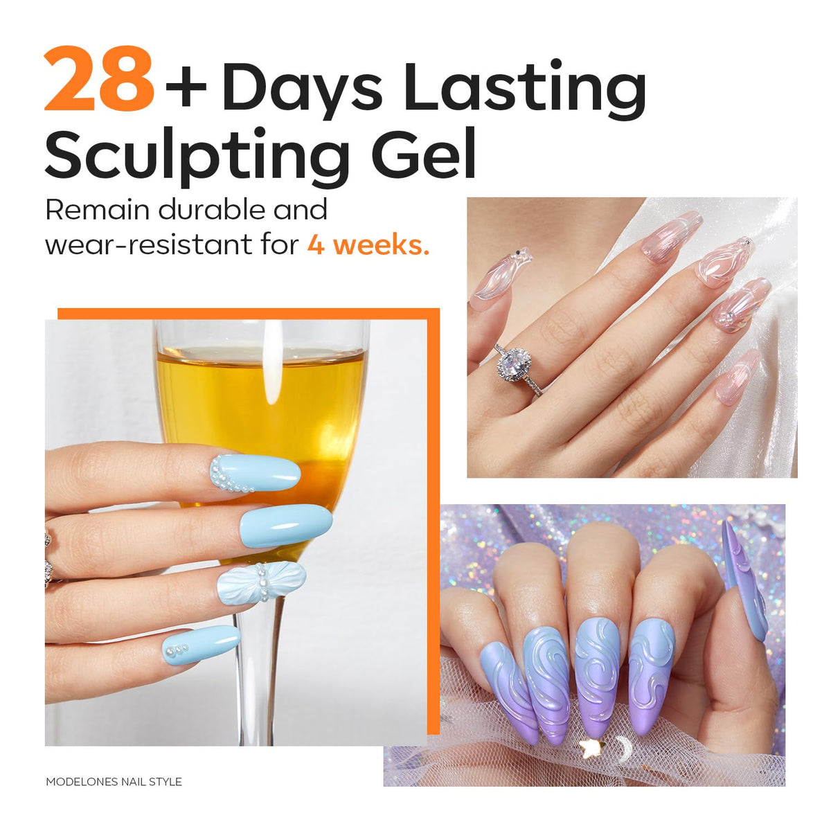 Gel 3D pour ongles modelones avec finition brillante