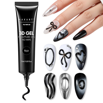 Gel à ongles 3D Makartt noir 15g vue de face