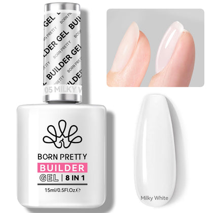 Gel à ongles Born Pretty 8-en-1 Blanc Laiteux 15ml vue avant